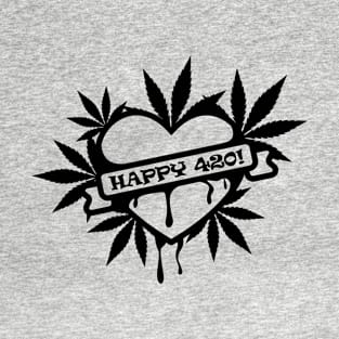 Happy 420 - I Heart Cannabis T-Shirt